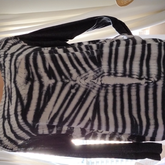 Raquel Allegra , long sleeves  tie dye, jersey dress in rainbow blk and white. - Picture 7 of 14